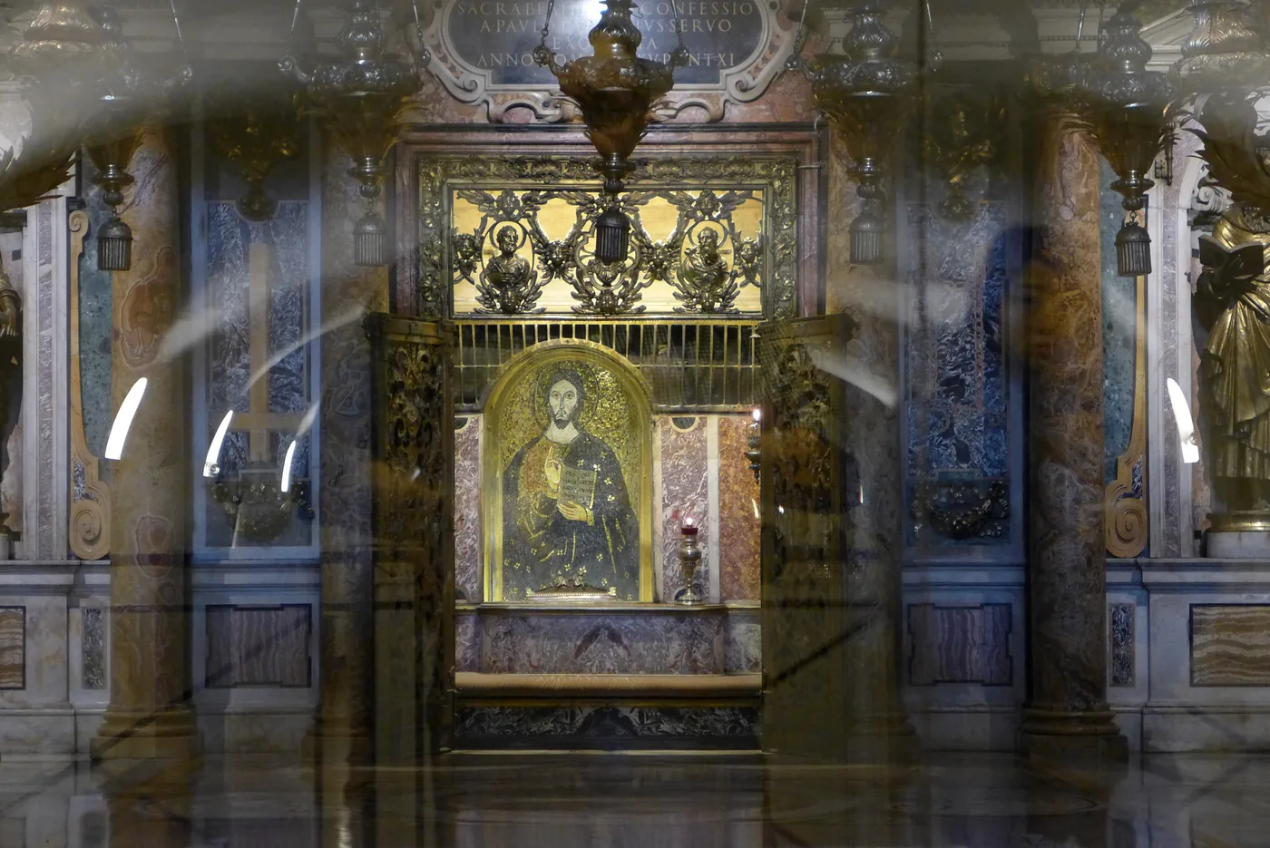 The Confessio below the papal altar in Saint Peter’s Basilica.